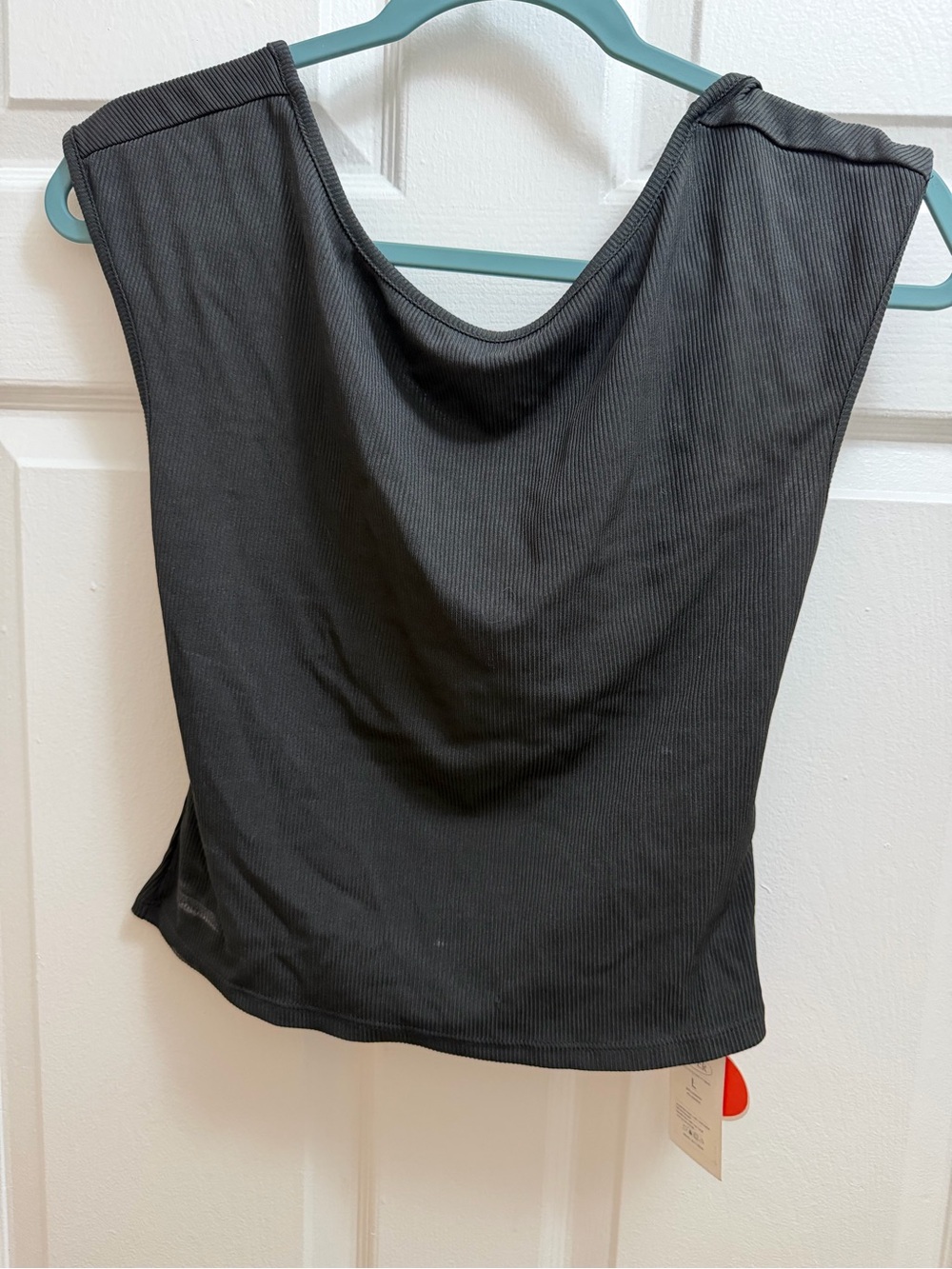 Cider Black Ribbed Scoop-Neck Tank